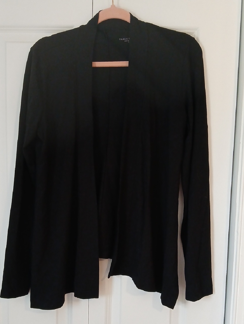 Eileen Fisher Black Lightweight Open Cardigan Size Small